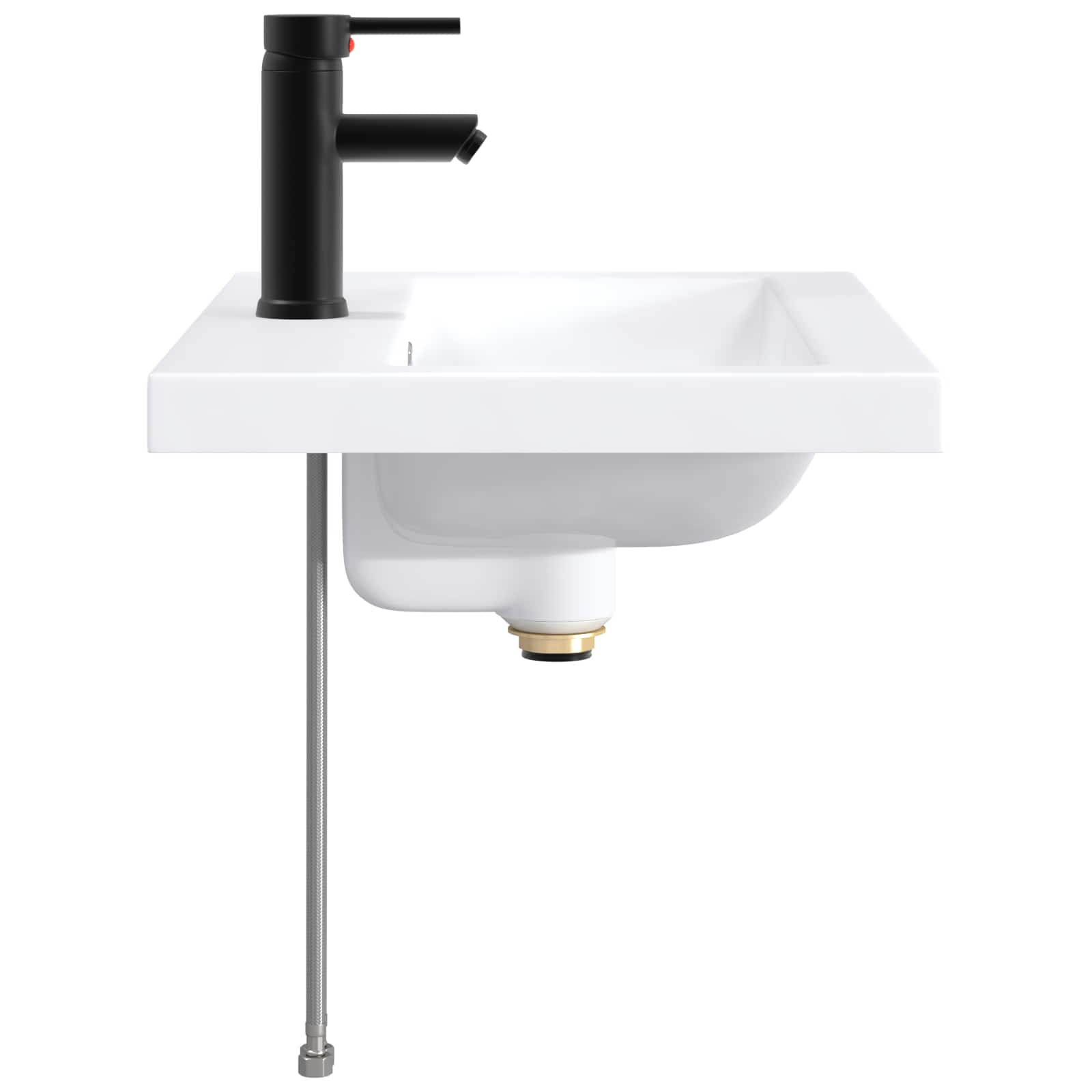 Lavabo da bagno Nero Opaco 61 x 40 x 16,5 cm Metallo | homemem39