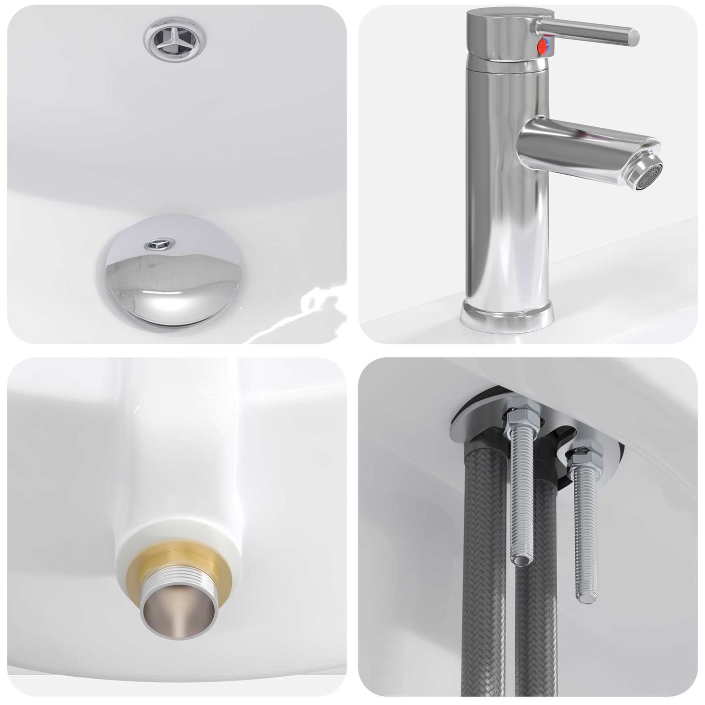 Lavabo da bagno Cromato 81 x 40 x 17,5 cm Metallo | homemem39