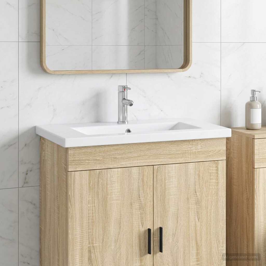 Lavabo da bagno Cromato 81 x 40 x 17,5 cm Metallo | homemem39