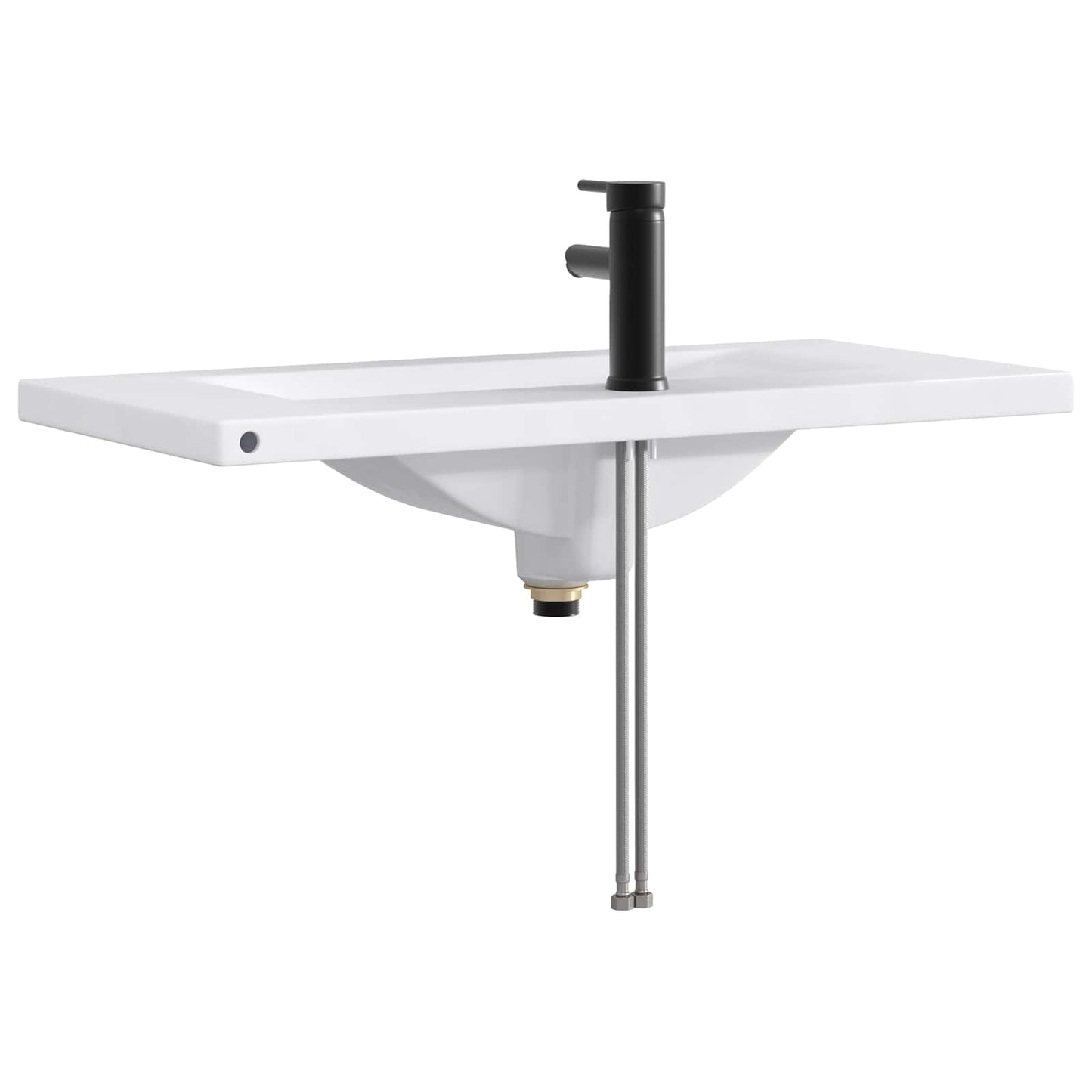 Lavabo da bagno Nero Opaco 81 x 40 x 17,5 cm Metallo | homemem39