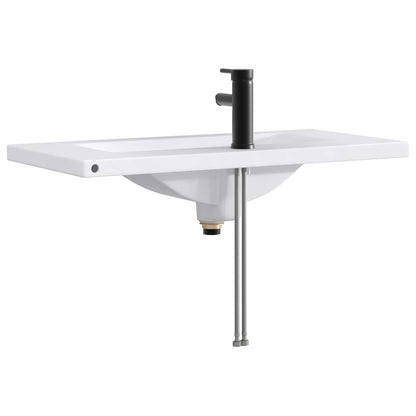 Lavabo da bagno Nero Opaco 81 x 40 x 17,5 cm Metallo | homemem39