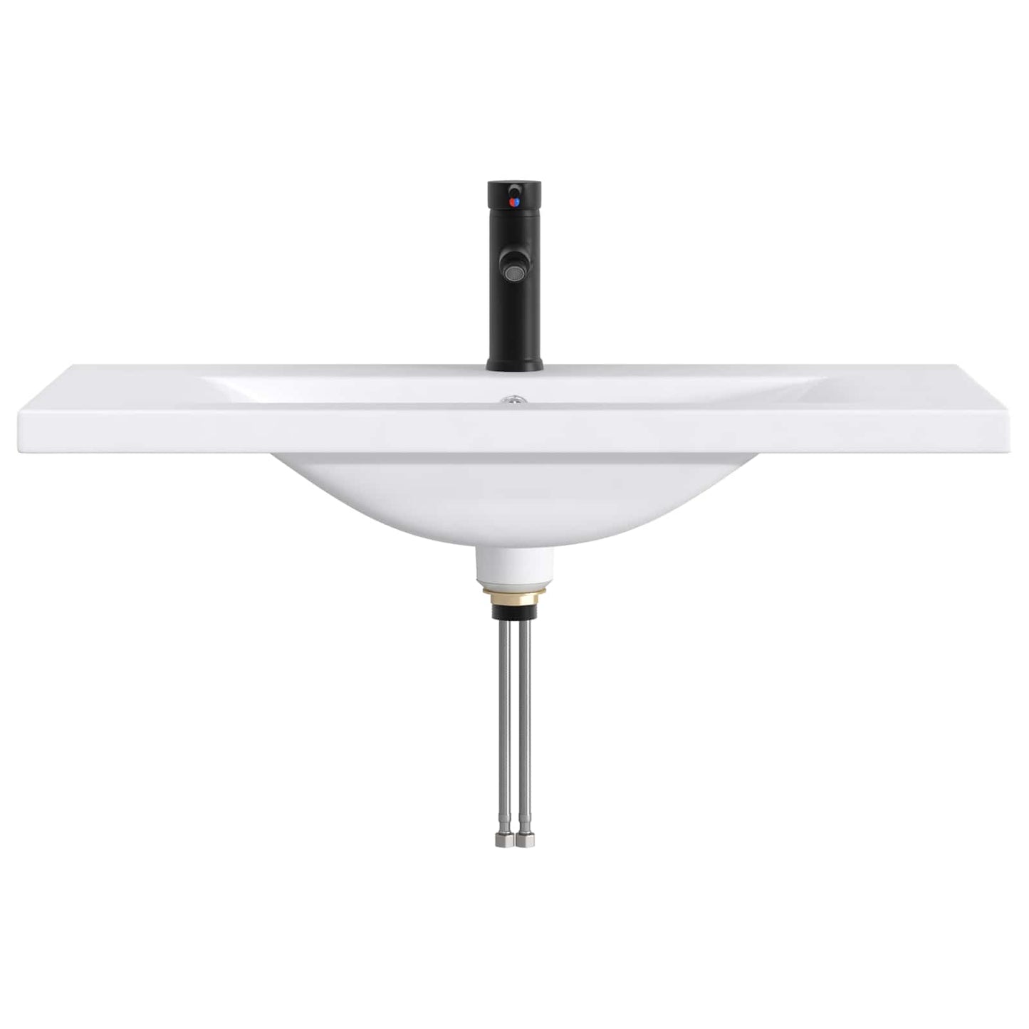 Lavabo da bagno Nero Opaco 81 x 40 x 17,5 cm Metallo | homemem39