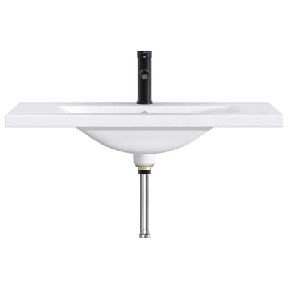 Lavabo da bagno Nero Opaco 81 x 40 x 17,5 cm Metallo | homemem39