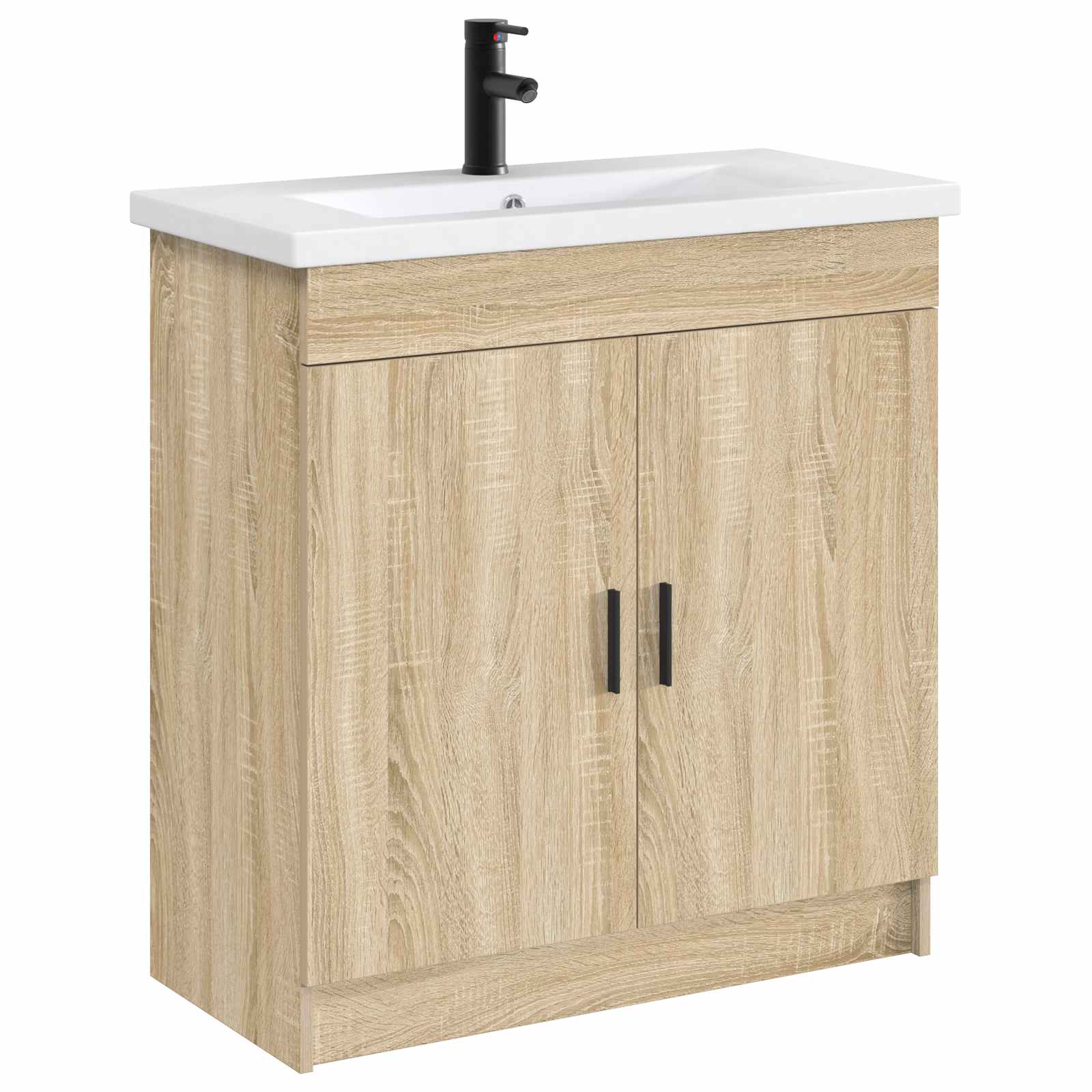 Lavabo da bagno Nero Opaco 81 x 40 x 17,5 cm Metallo | homemem39
