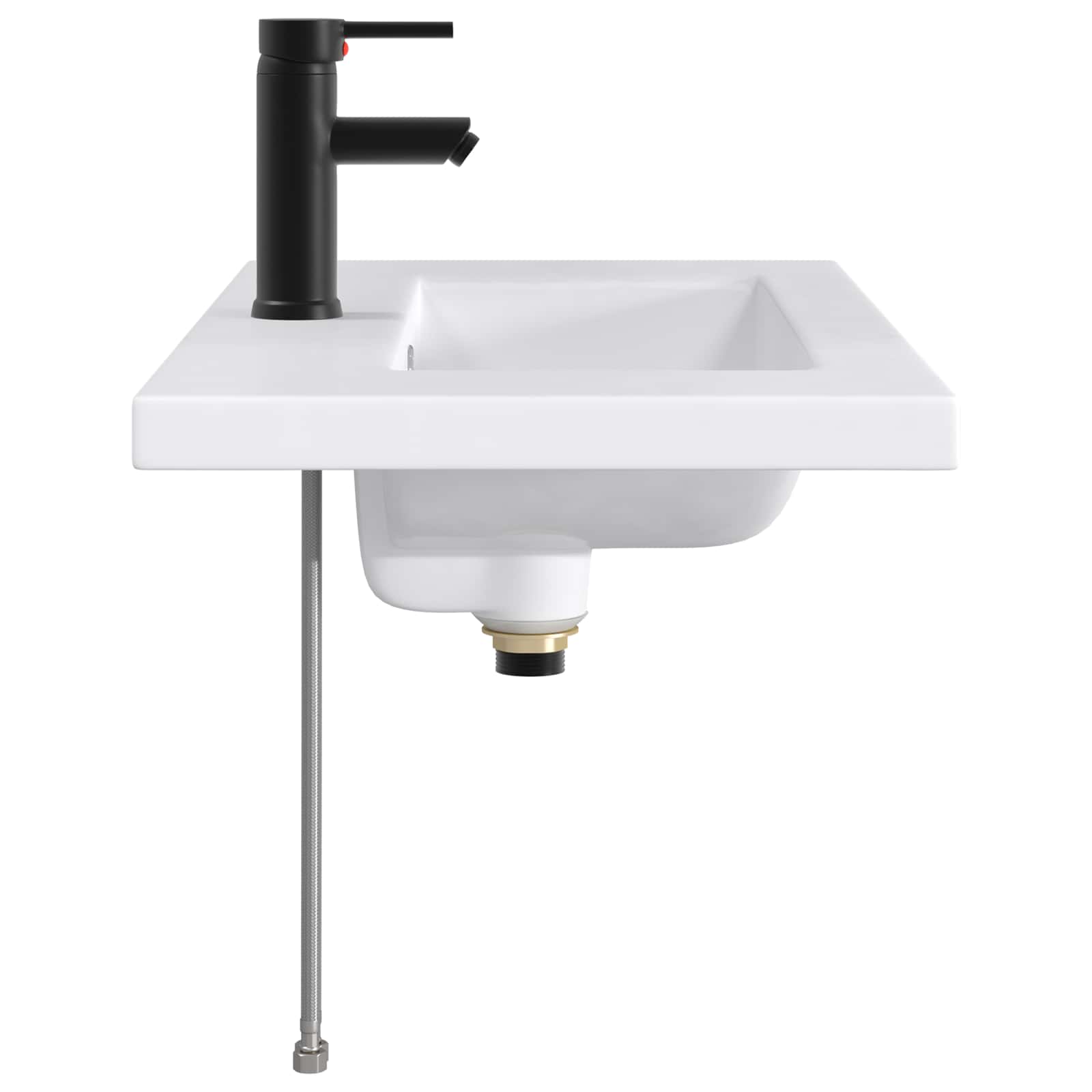 Lavabo da bagno Nero Opaco 81 x 40 x 17,5 cm Metallo | homemem39