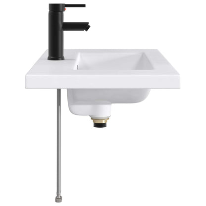 Lavabo da bagno Nero Opaco 81 x 40 x 17,5 cm Metallo | homemem39