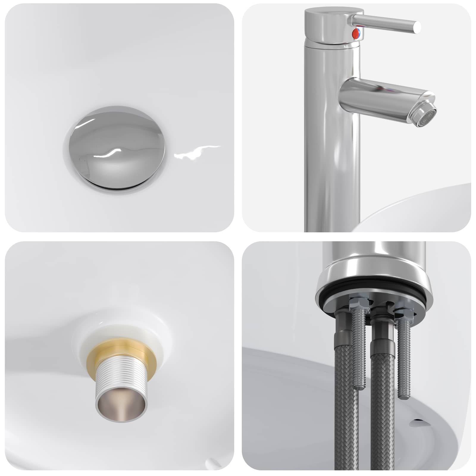 Lavabo da bagno Cromato 38,5 x 38,5 x 16 cm Metallo | homemem39