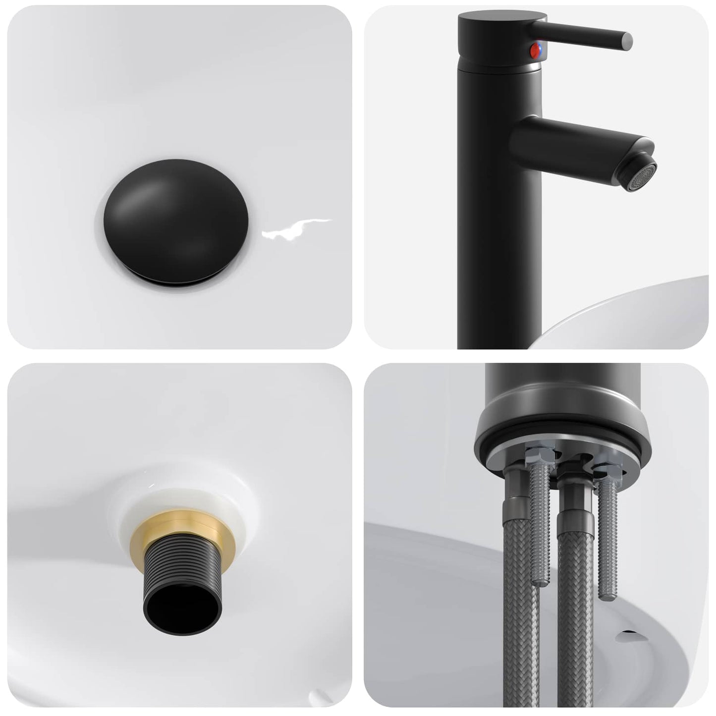 Lavabo da bagno Nero Opaco 38,5 x 38,5 x 16 cm Metallo | homemem39