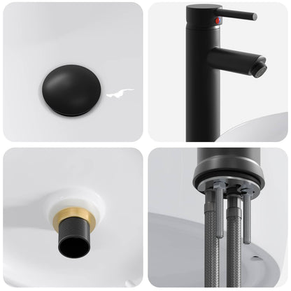 Lavabo da bagno Nero Opaco 38,5 x 38,5 x 16 cm Metallo | homemem39