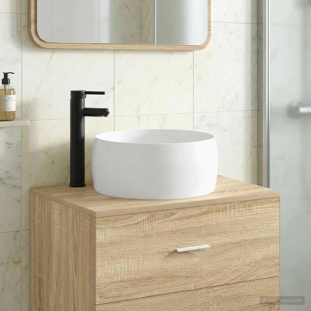 Lavabo da bagno Nero Opaco 38,5 x 38,5 x 16 cm Metallo | homemem39