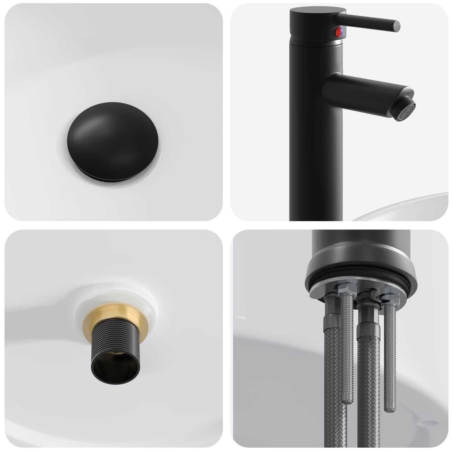 Lavabo da bagno Nero Opaco 40,5 x 40,5 x 15,5 cm Metallo | homemem39