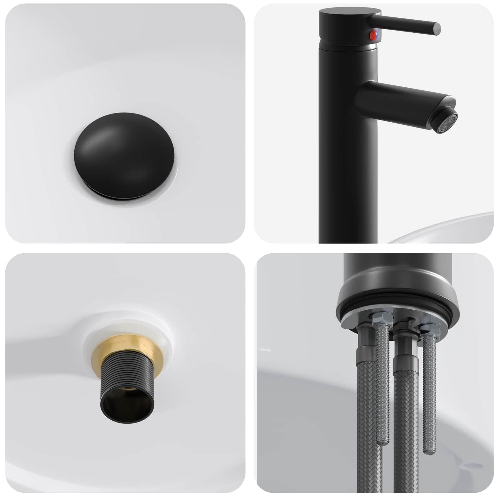 Lavabo da bagno Nero Opaco 40,5 x 40,5 x 15,5 cm Metallo | homemem39