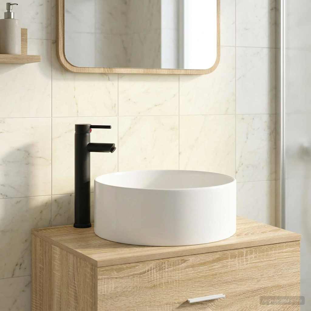 Lavabo da bagno Nero Opaco 40,5 x 40,5 x 15,5 cm Metallo | homemem39