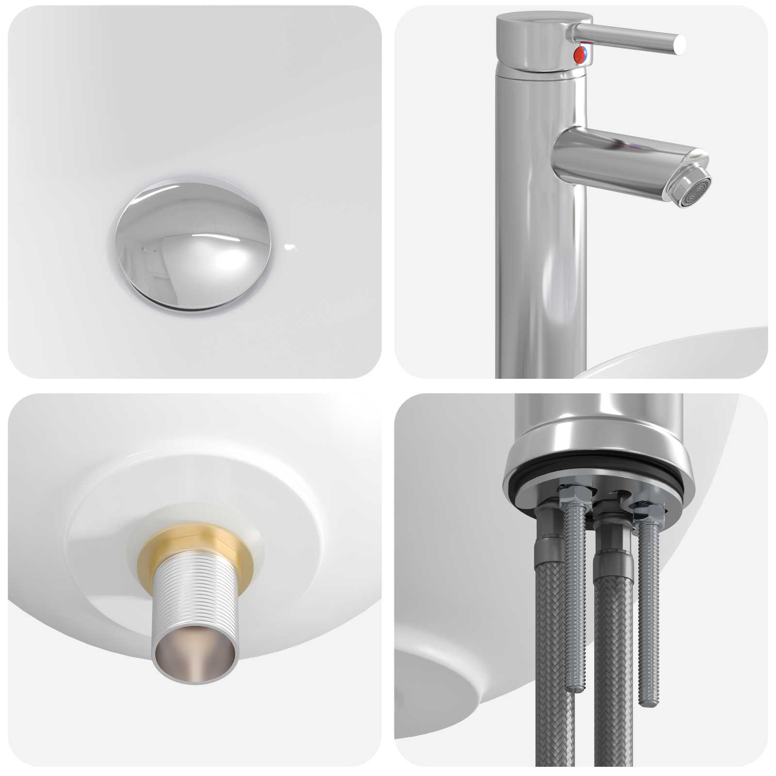 Lavabo da bagno Cromato 32 x 32 x 13 cm Metallo | homemem39
