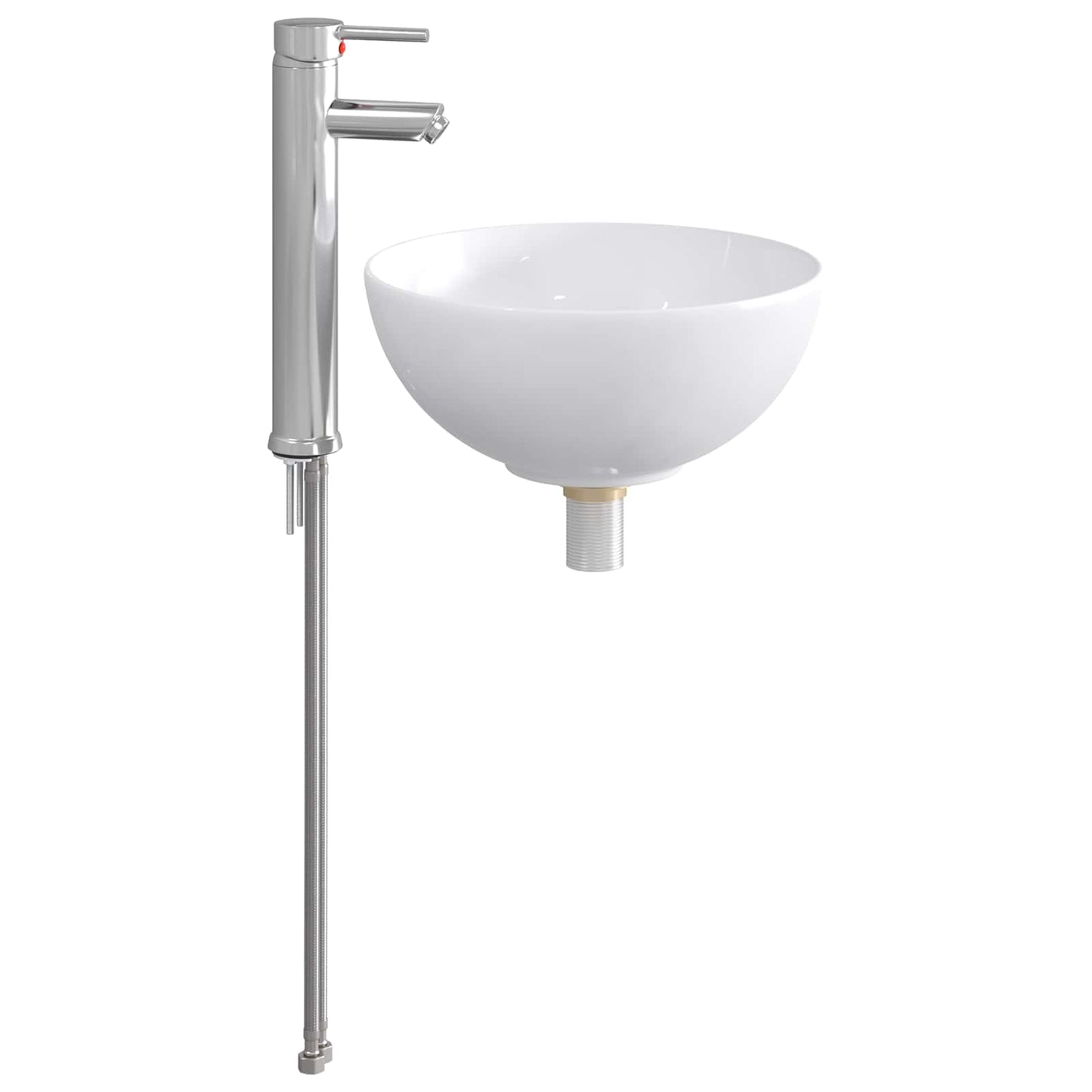 Lavabo con rubinetto e scarico Cromato 32 x 32 x 13 cm Ceramica