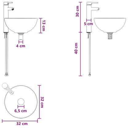 Lavabo da bagno Cromato 32 x 32 x 13 cm Metallo | homemem39