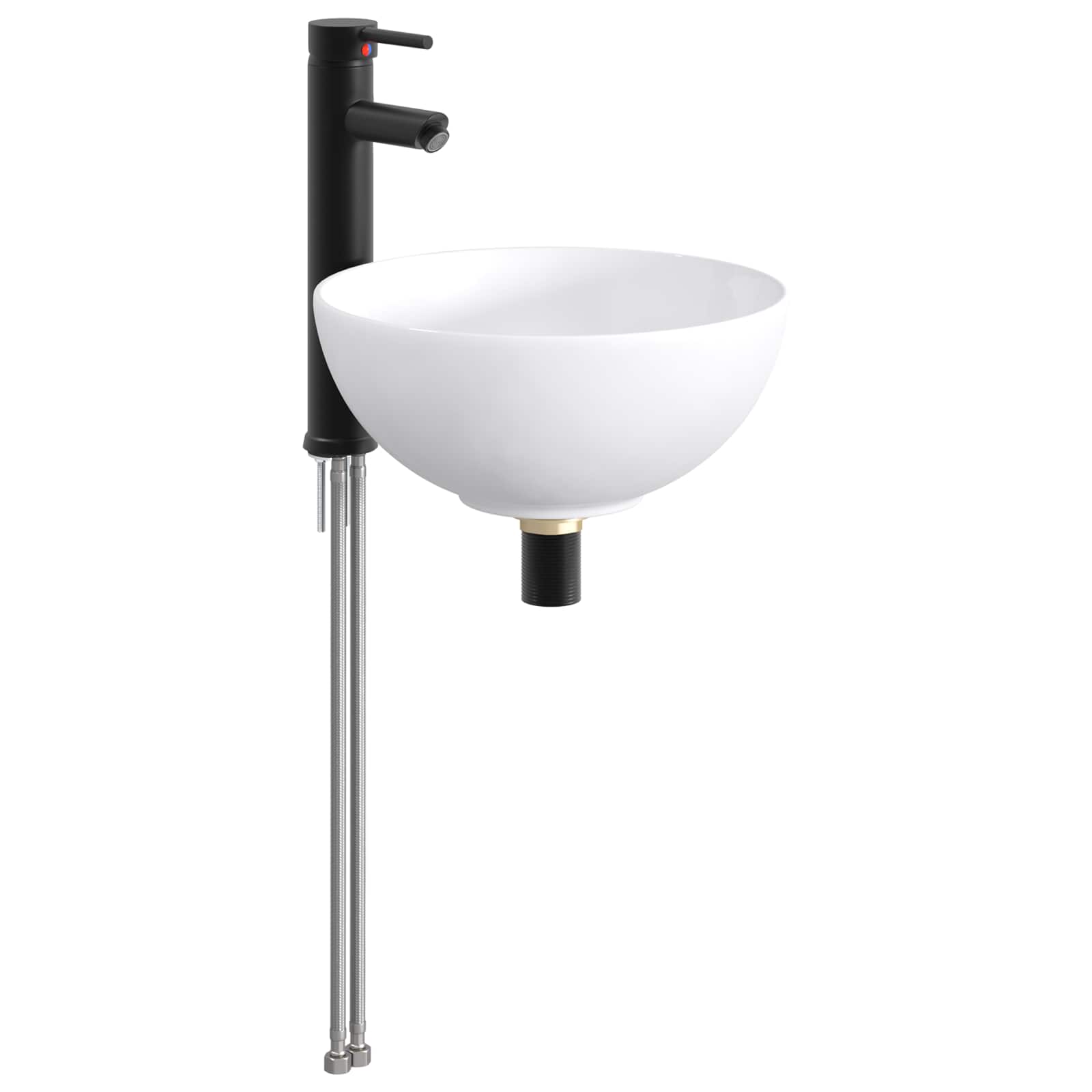 Lavabo da bagno Nero Opaco 32 x 32 x 13 cm Metallo | homemem39