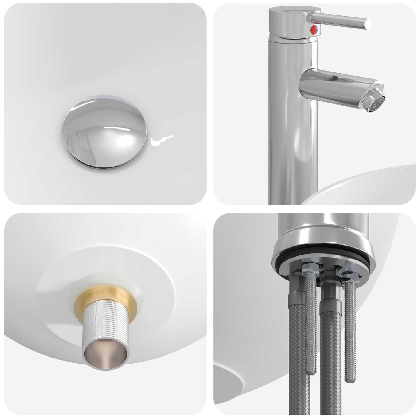 Lavabo da bagno Cromato 35,5 x 35,5 x 14,5 cm Metallo | homemem39