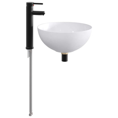 Lavabo con rubinetto e scarico Nero Opaco 35,5 x 35,5 x 14,5 cm