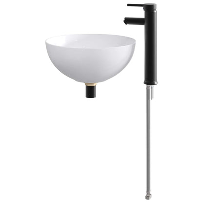 Lavabo con rubinetto e scarico Nero Opaco 35,5 x 35,5 x 14,5 cm