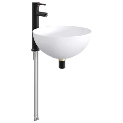 Lavabo con rubinetto e scarico Nero Opaco 35,5 x 35,5 x 14,5 cm