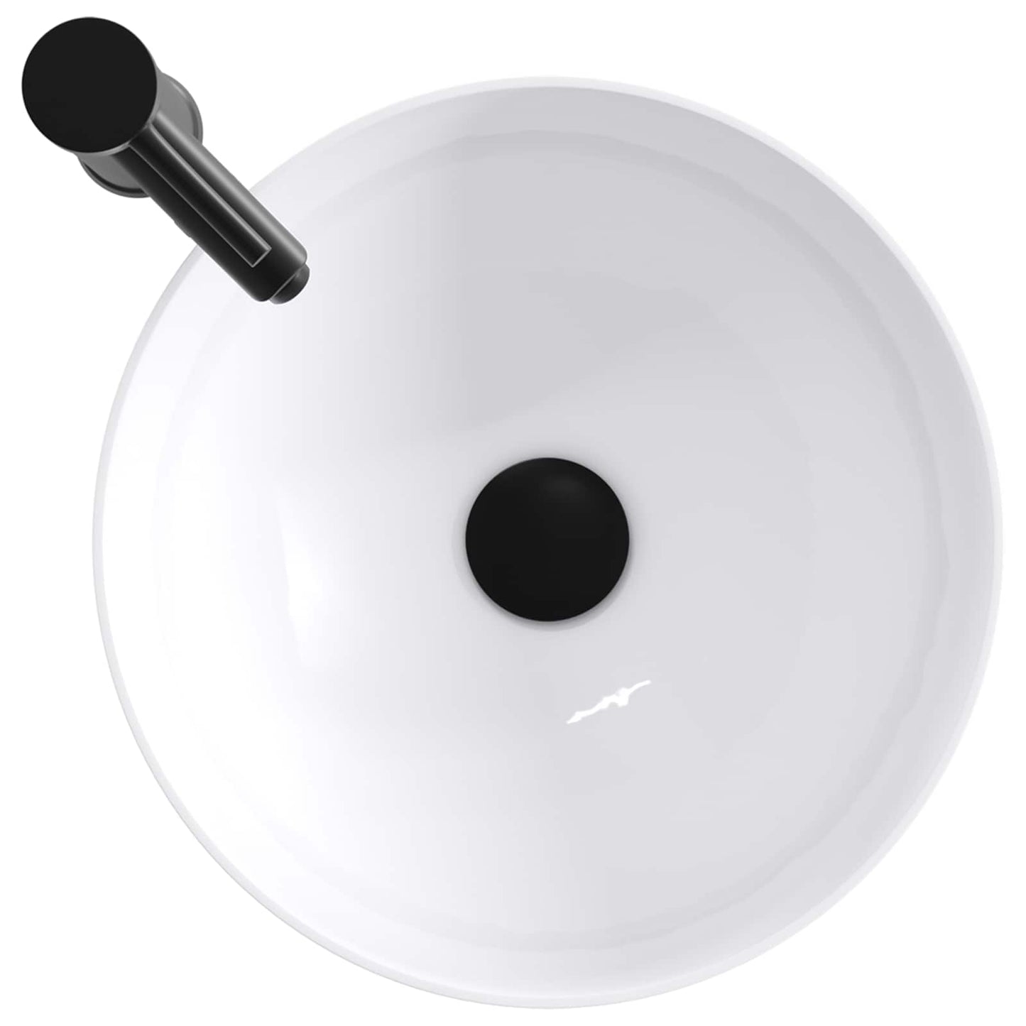 Lavabo con rubinetto e scarico Nero Opaco 35,5 x 35,5 x 14,5 cm