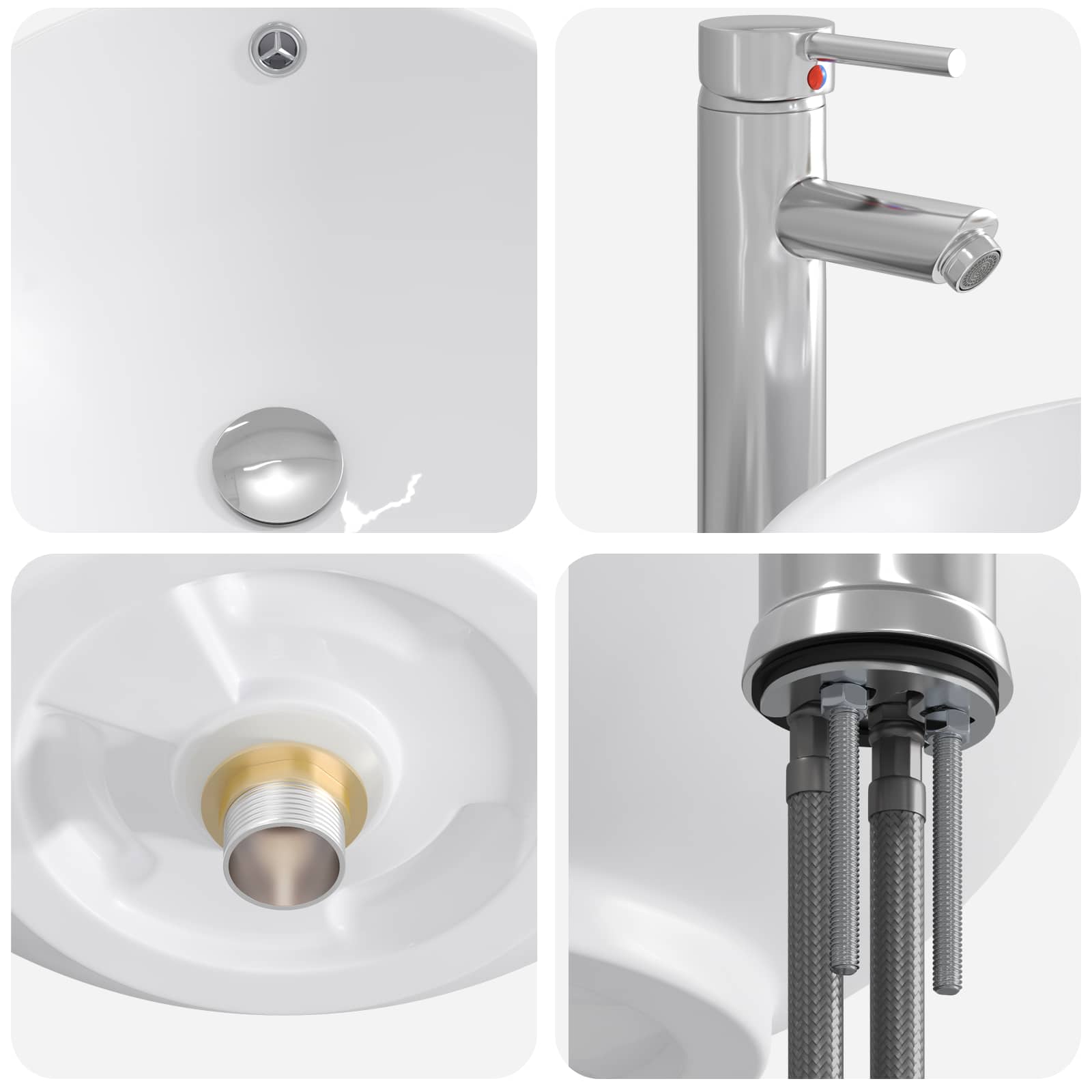 Lavabo da bagno Cromato 44 x 44 x 16 cm Metallo | homemem39