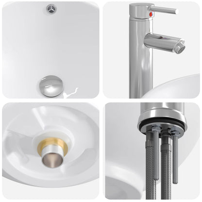 Lavabo da bagno Cromato 44 x 44 x 16 cm Metallo | homemem39