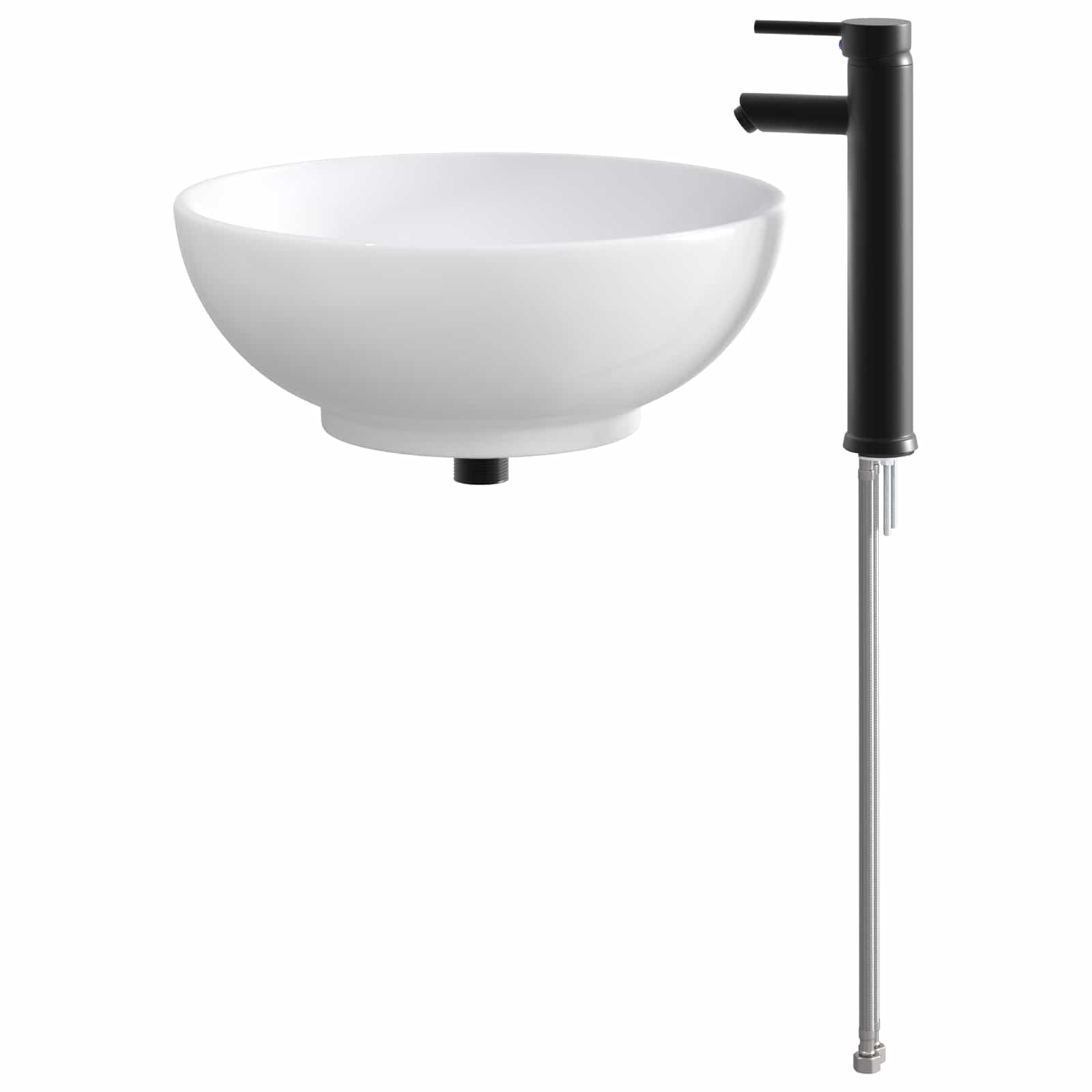 Lavabo da bagno Nero Opaco 44 x 44 x 16 cm Metallo | homemem39
