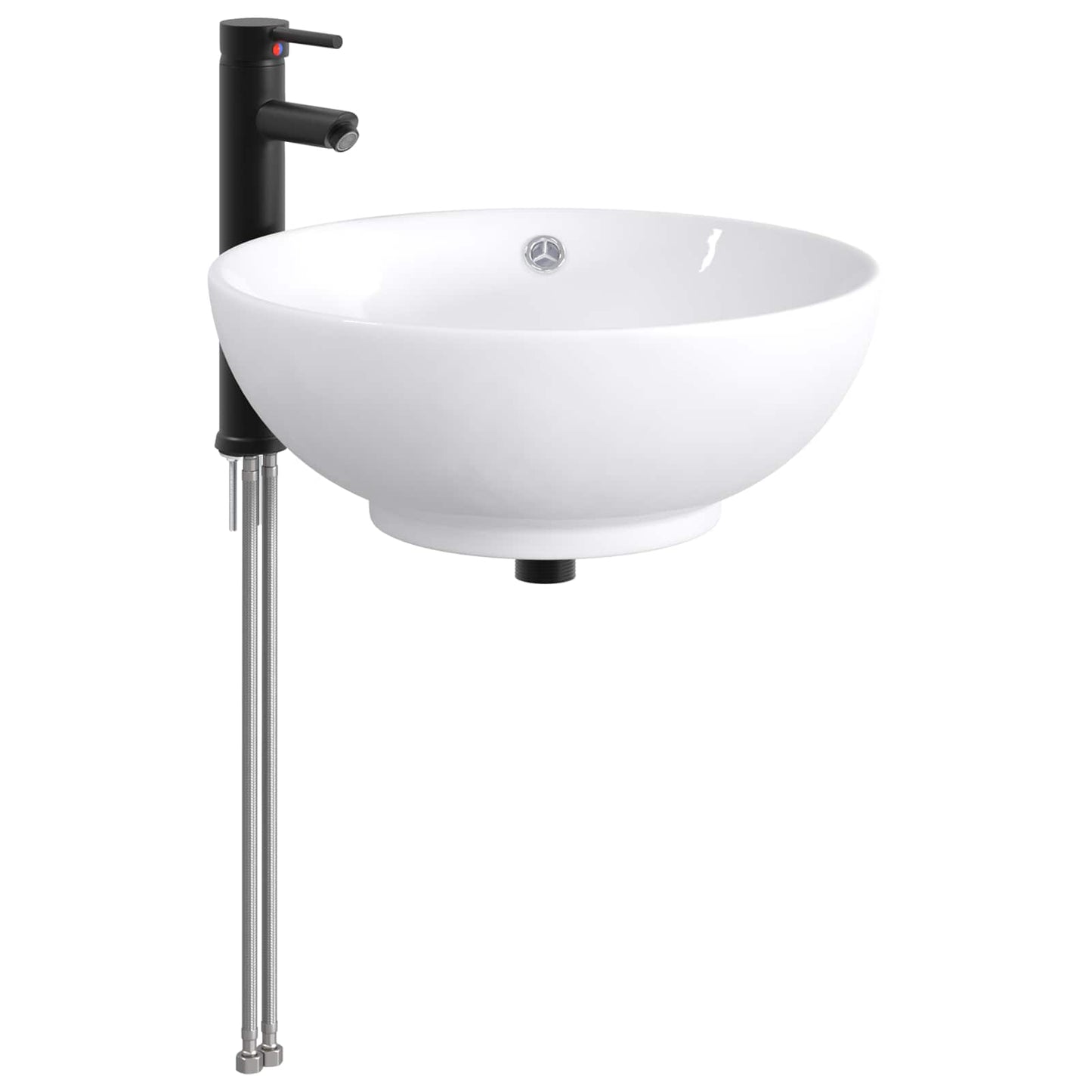 Lavabo da bagno Nero Opaco 44 x 44 x 16 cm Metallo | homemem39