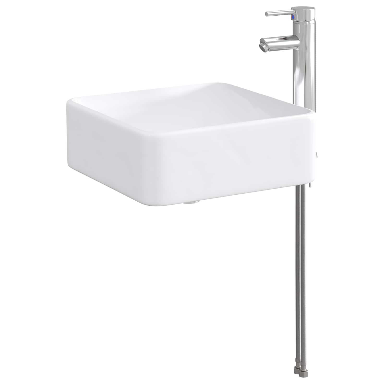 Lavabo da bagno Cromato 36,5 x 36,5 x 13 cm Metallo | homemem39