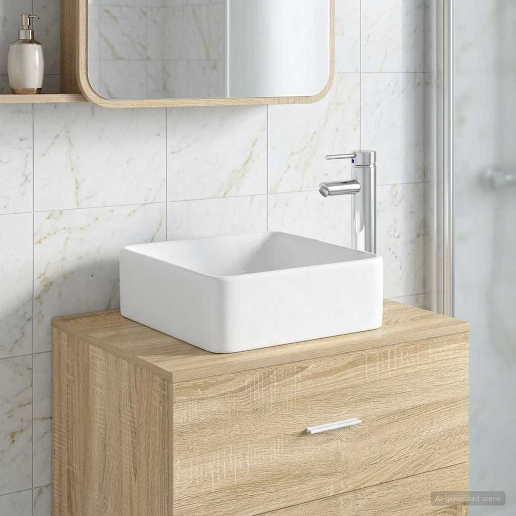 Lavabo da bagno Cromato 49 x 37 x 14 cm Metallo | homemem39