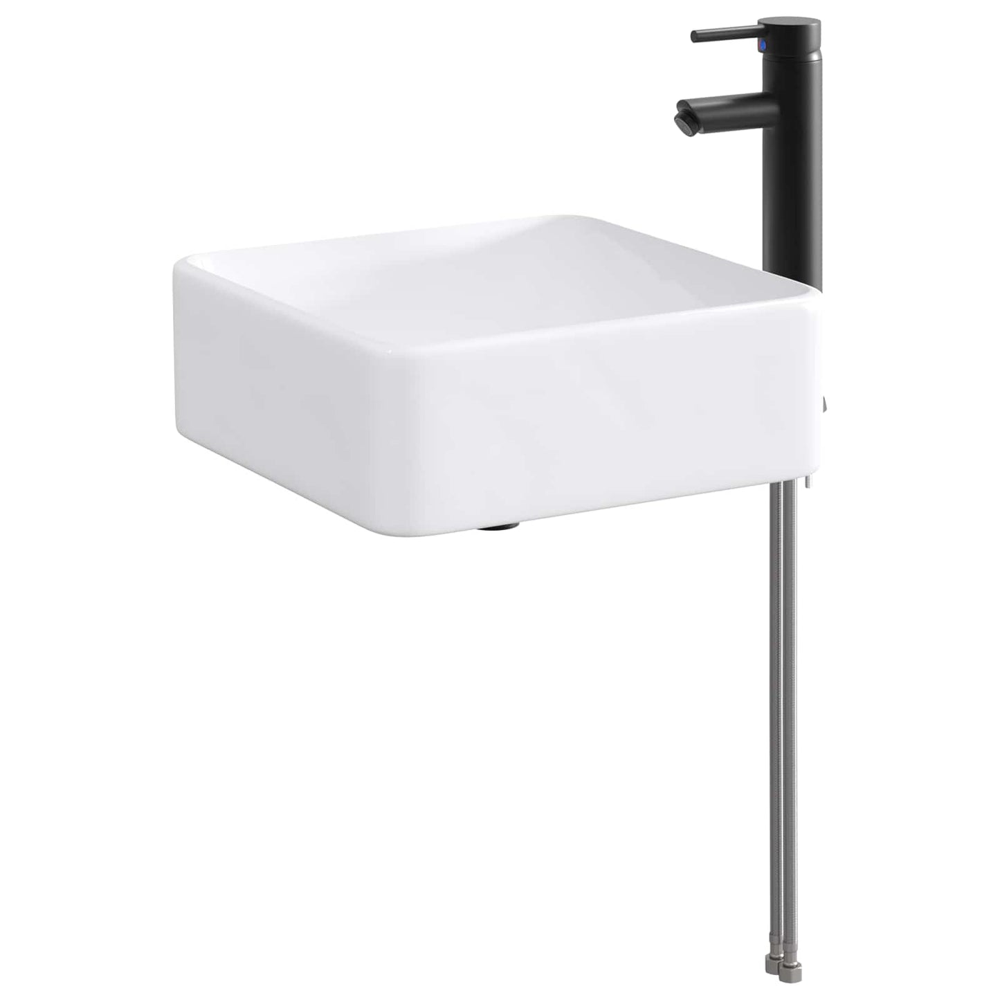 Lavabo da bagno Nero Opaco 49 x 37 x 14 cm Metallo | homemem39