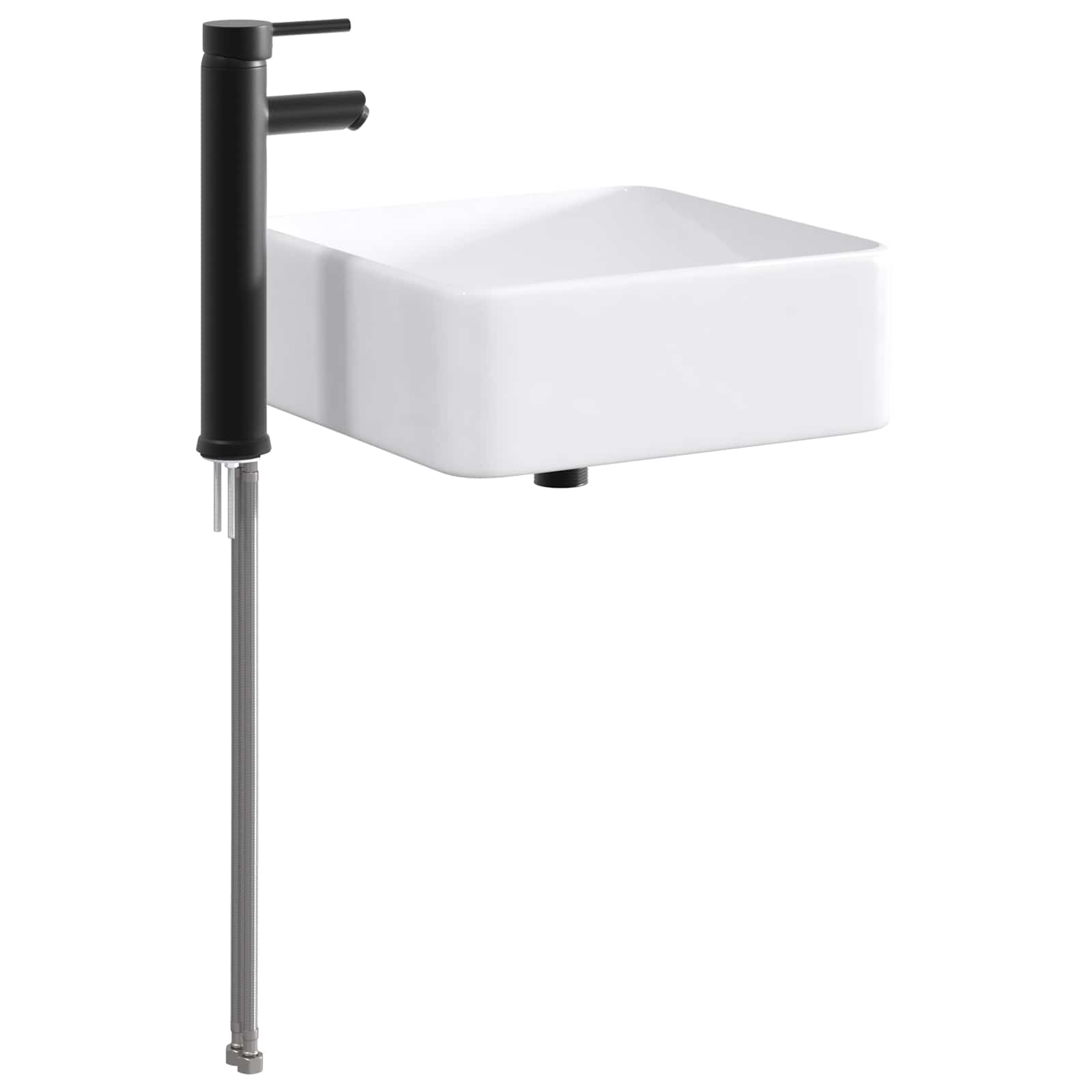 Lavabo da bagno Nero Opaco 49 x 37 x 14 cm Metallo | homemem39