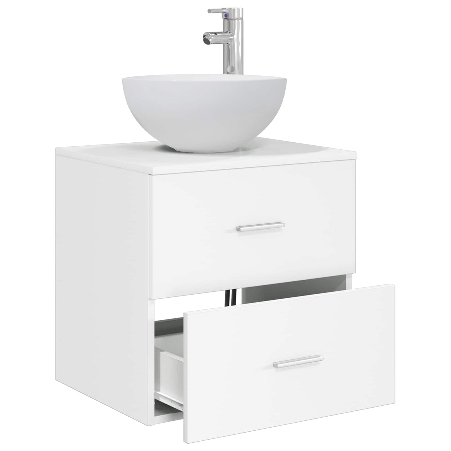 Mobiletto con Lavabo a Parete Bianco 49,5 x 35 x 63 cm | homemem39