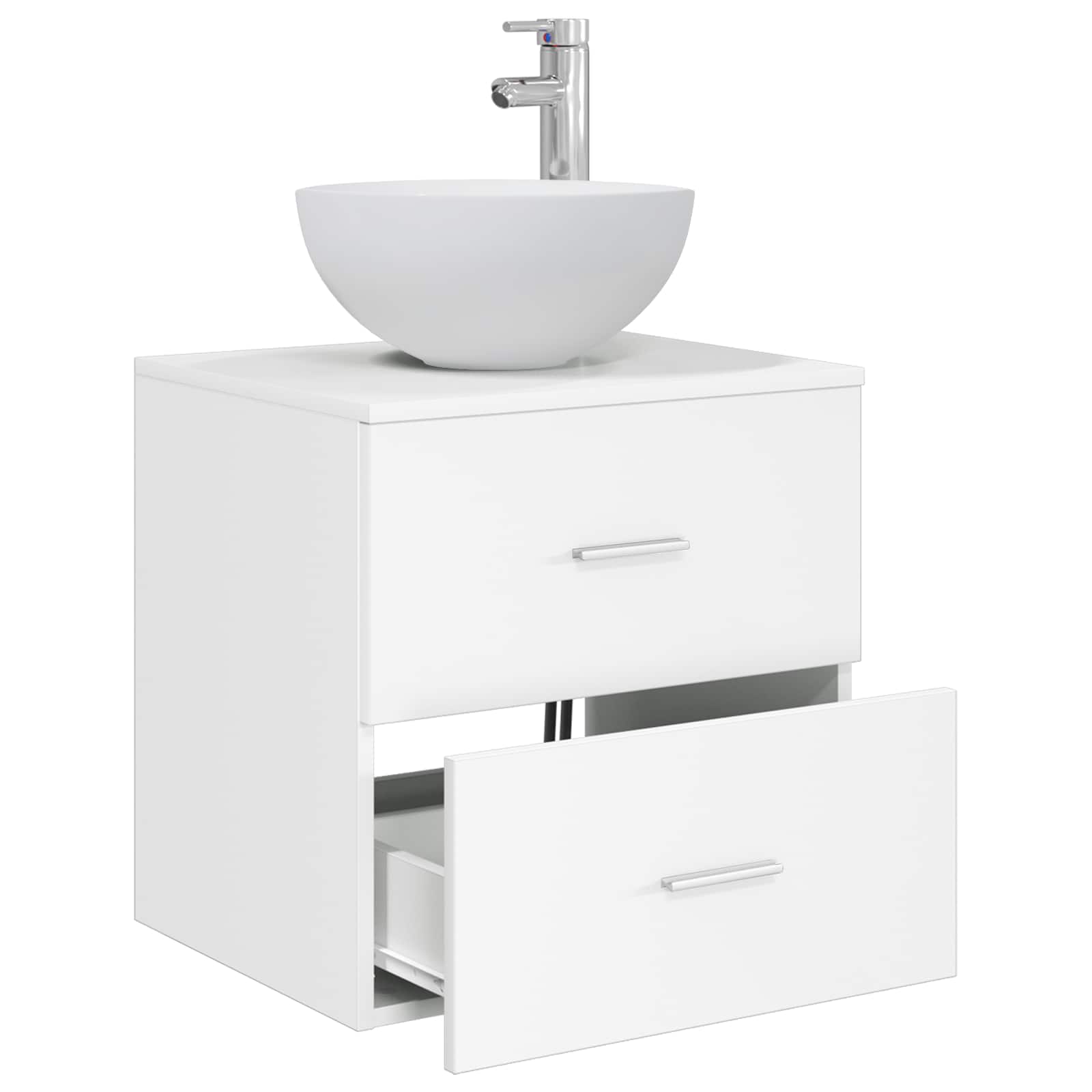 Mobiletto con Lavabo a Parete Bianco 49,5 x 35 x 63 cm | homemem39