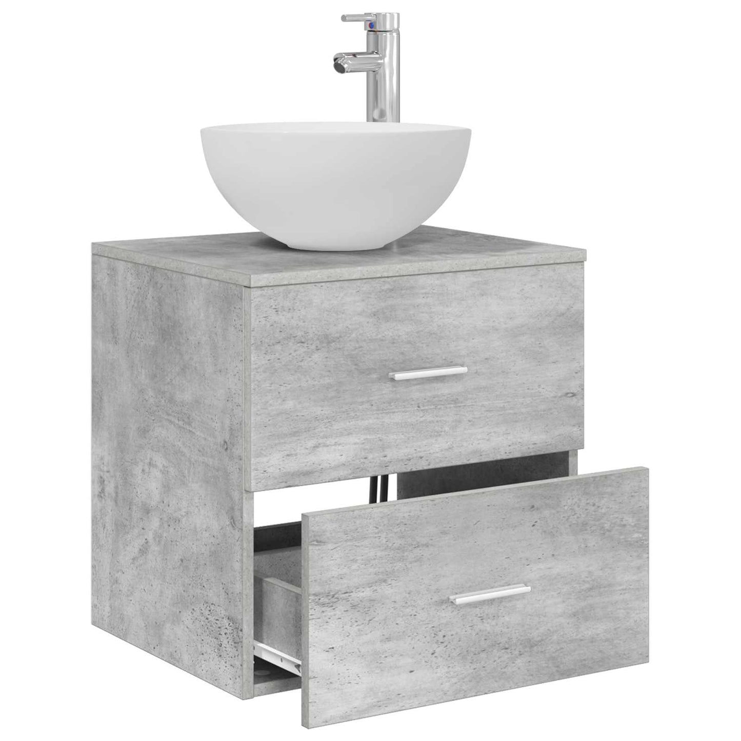 Mobiletto con Lavabo a Parete Grigio Cemento 49,5 x 35 x 63 cm | homemem39