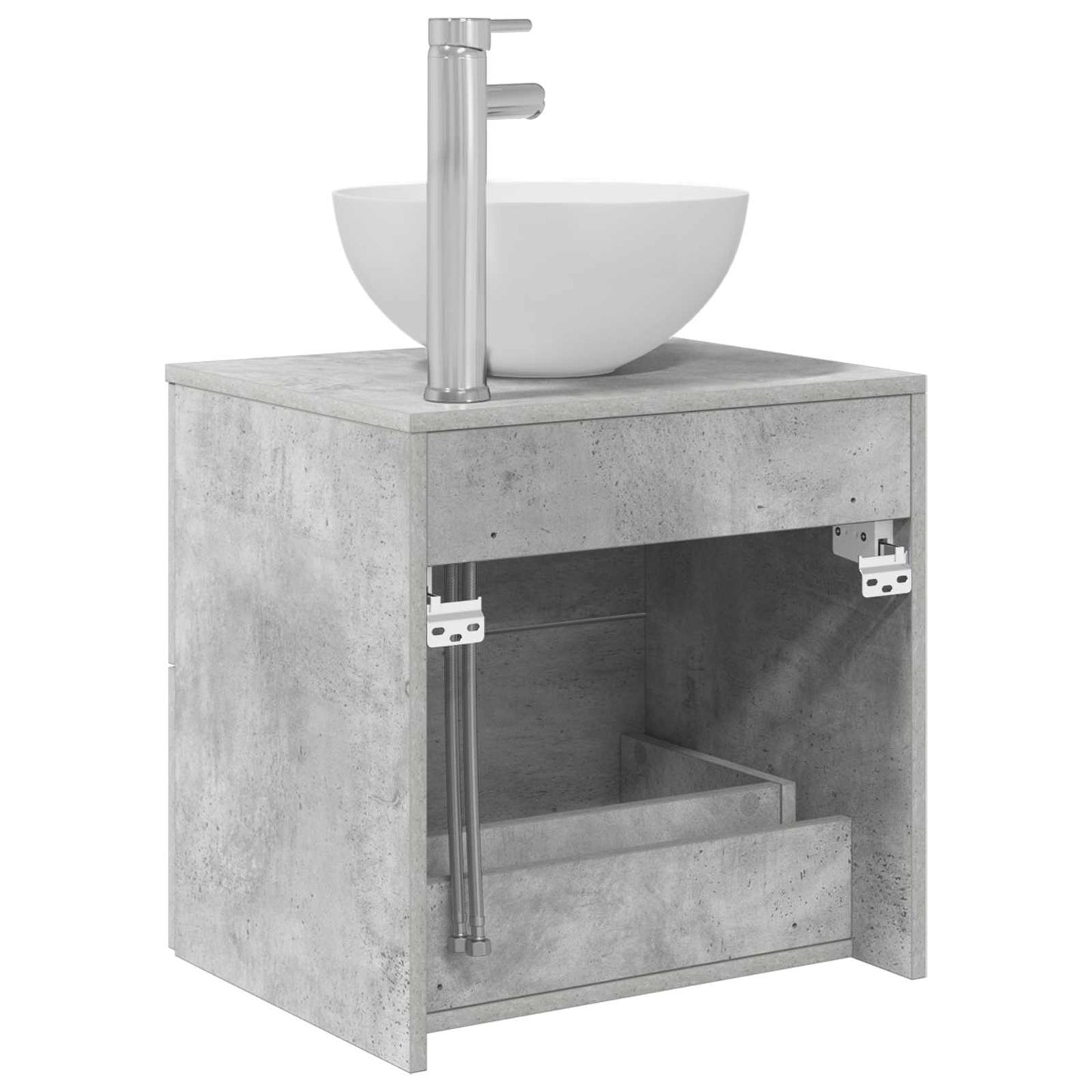Mobiletto con Lavabo a Parete Grigio Cemento 49,5 x 35 x 63 cm | homemem39
