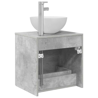Mobiletto con Lavabo a Parete Grigio Cemento 49,5 x 35 x 63 cm | homemem39