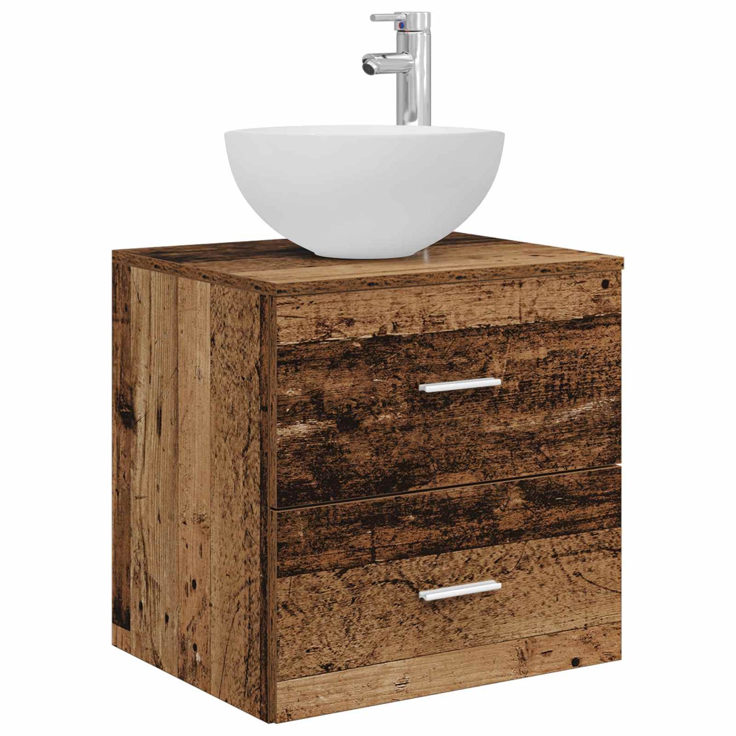 Mobiletto con Lavabo a Parete Legno antico 49,5 x 35 x 63 cm | homemem39