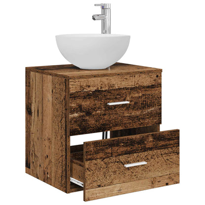 Mobiletto con Lavabo a Parete Legno antico 49,5 x 35 x 63 cm | homemem39