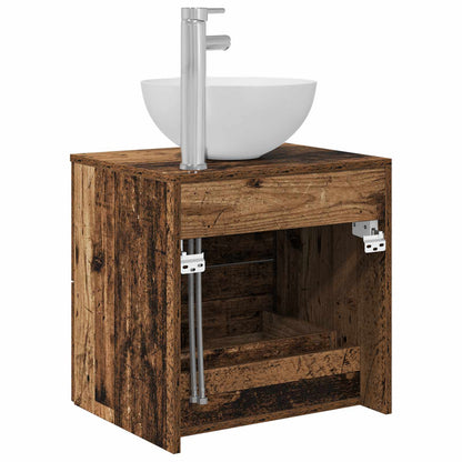 Mobiletto con Lavabo a Parete Legno antico 49,5 x 35 x 63 cm | homemem39