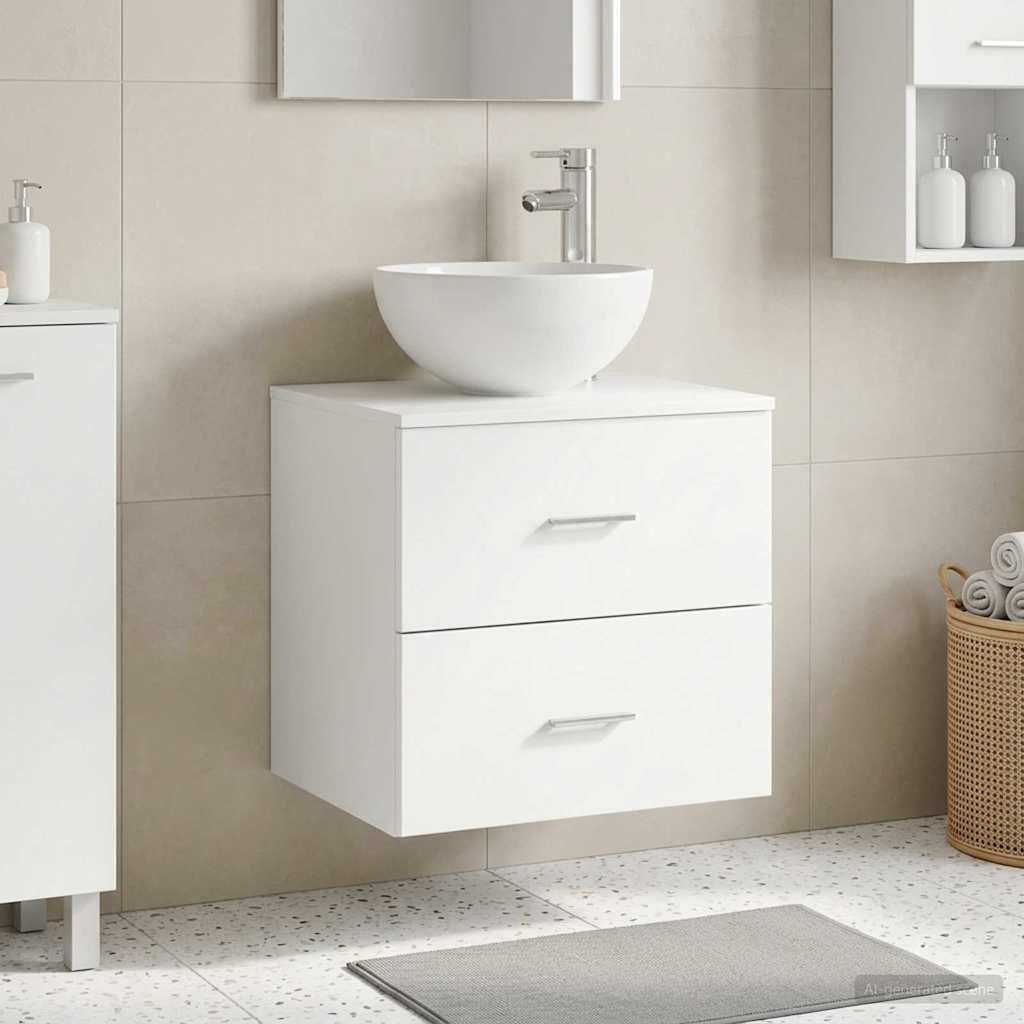Mobile Lavabo da Parete Bianco 49,5 x 41 x 64,5 cm | homemem39