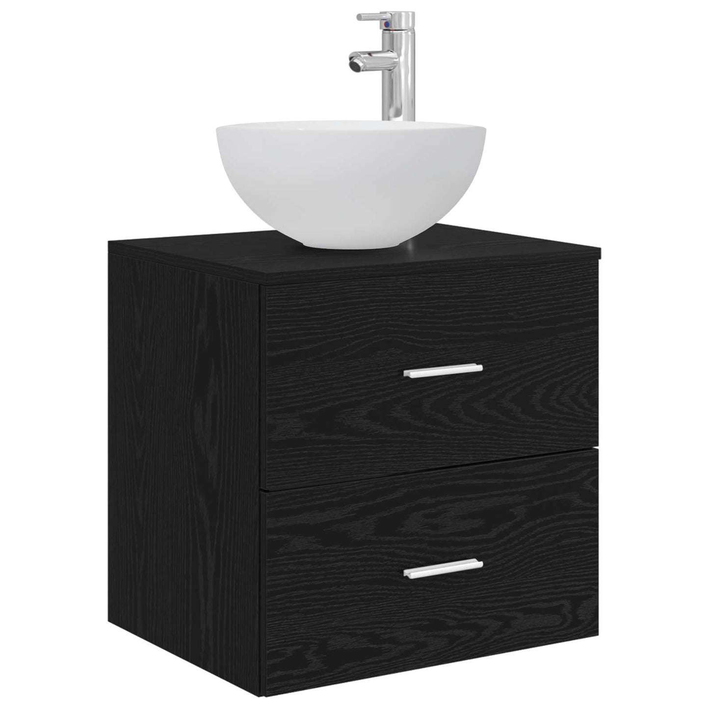 Mobile Lavabo da Parete Rovere Nero 49,5 x 41 x 64,5 cm | homemem39