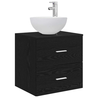 Mobile Lavabo da Parete Rovere Nero 49,5 x 41 x 64,5 cm | homemem39