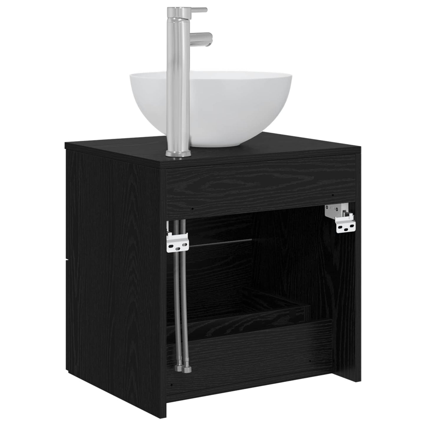 Mobile Lavabo da Parete Rovere Nero 49,5 x 41 x 64,5 cm | homemem39