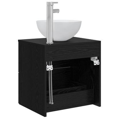 Mobile Lavabo da Parete Rovere Nero 49,5 x 41 x 64,5 cm | homemem39