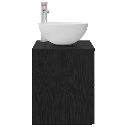 Mobile Lavabo da Parete Rovere Nero 49,5 x 41 x 64,5 cm | homemem39