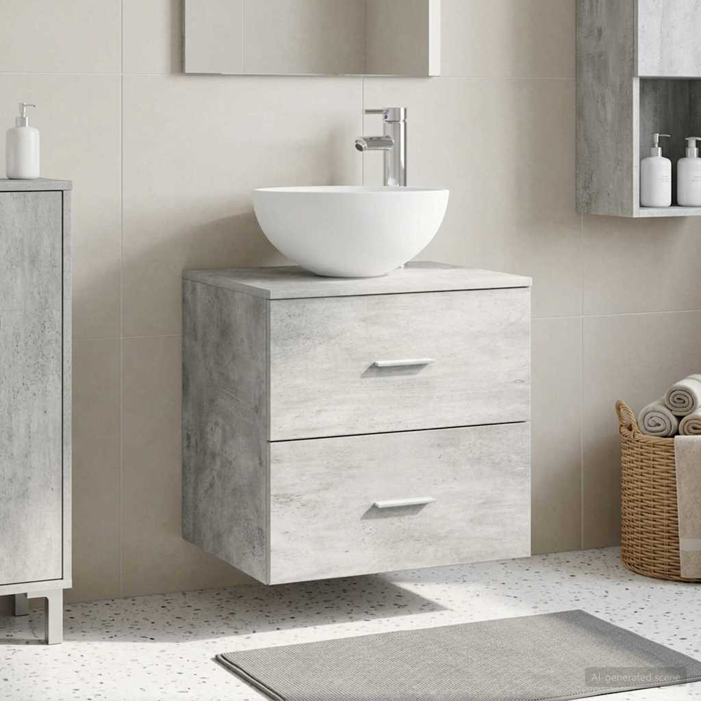 Mobile Lavabo da Parete Grigio Cemento 49,5 x 41 x 64,5 cm | homemem39