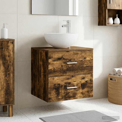 Mobile Lavabo da Parete Rovere Fumo 49,5 x 41 x 64,5 cm | homemem39